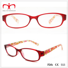Damen-Kunststoff-Brille mit Blumen-Papier-Transfer (WRP409024)